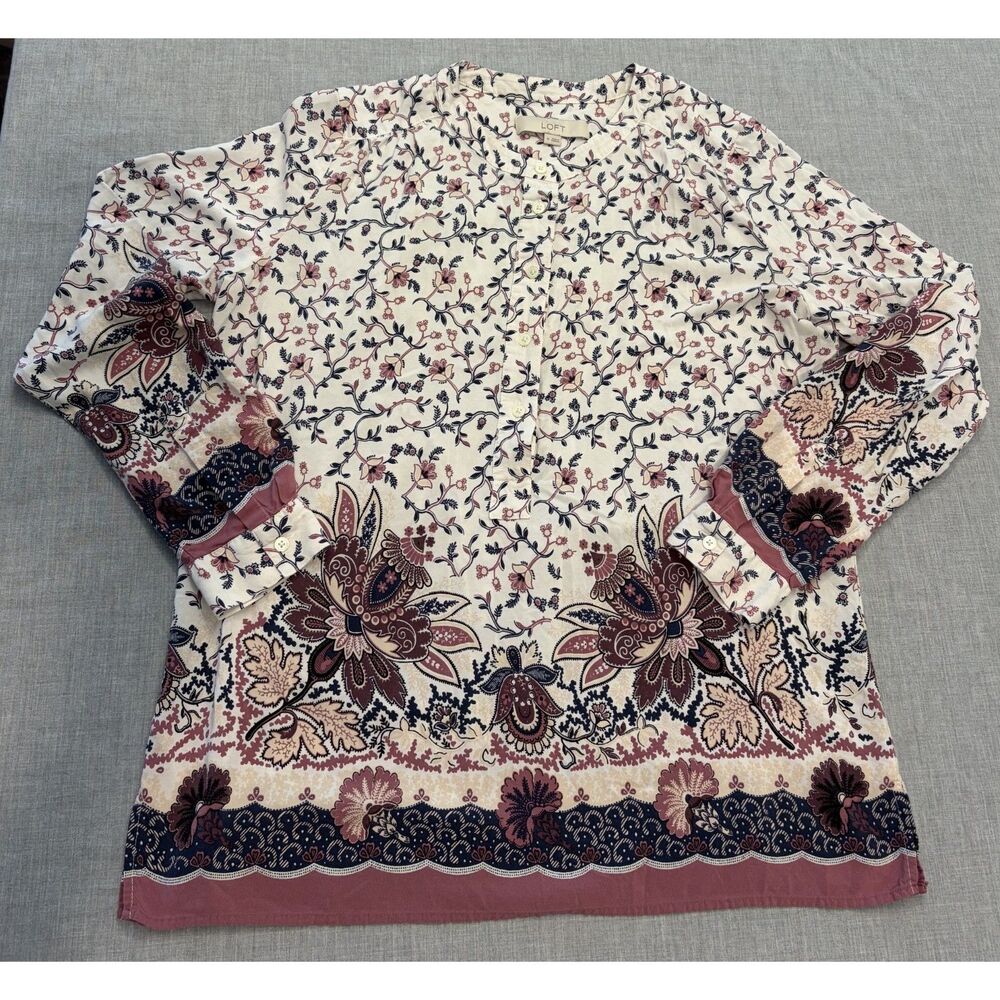 Ann Taylor Loft Tunic Top Size M Boho Floral Pattern
